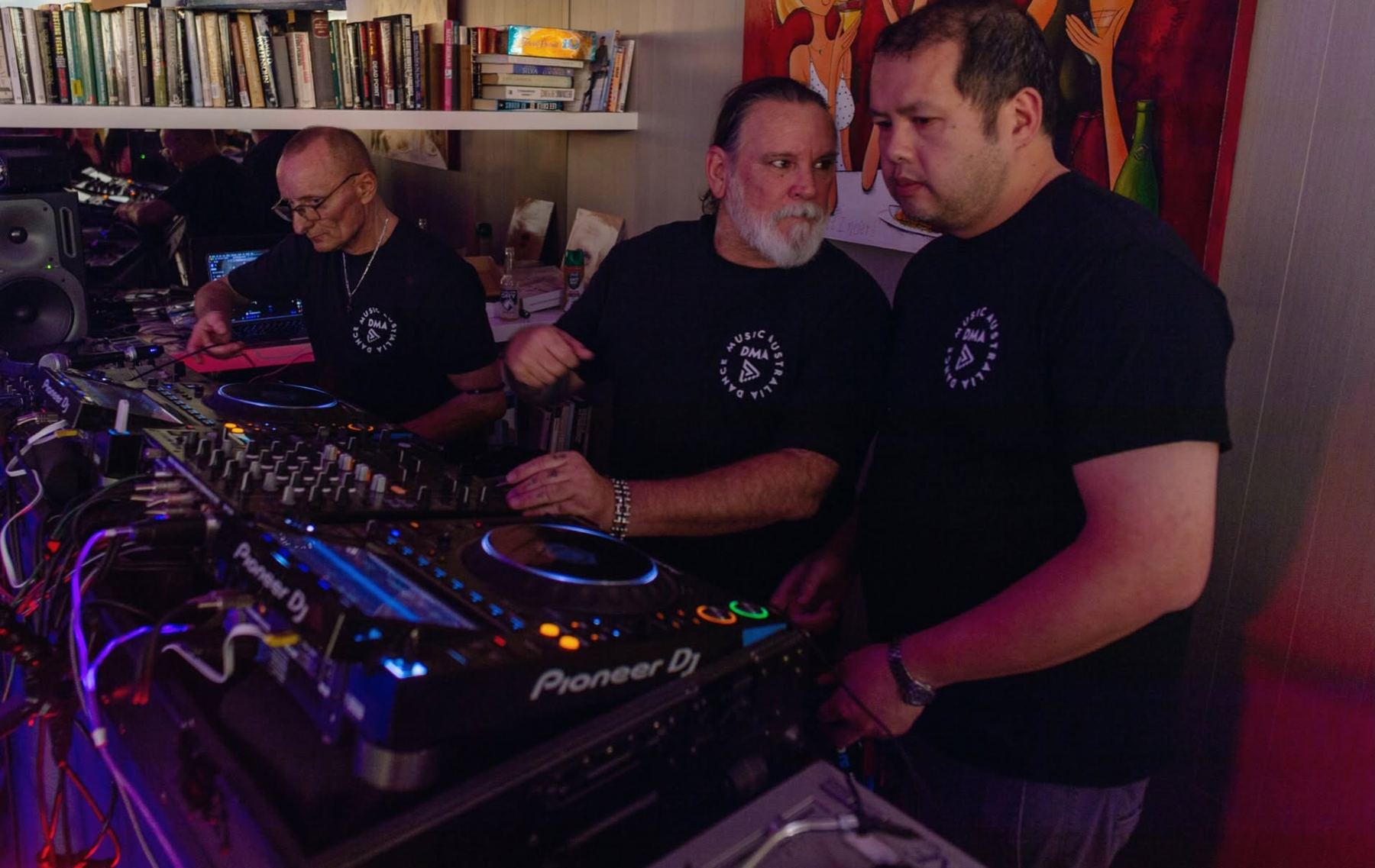 DMA artists at the decks during a session